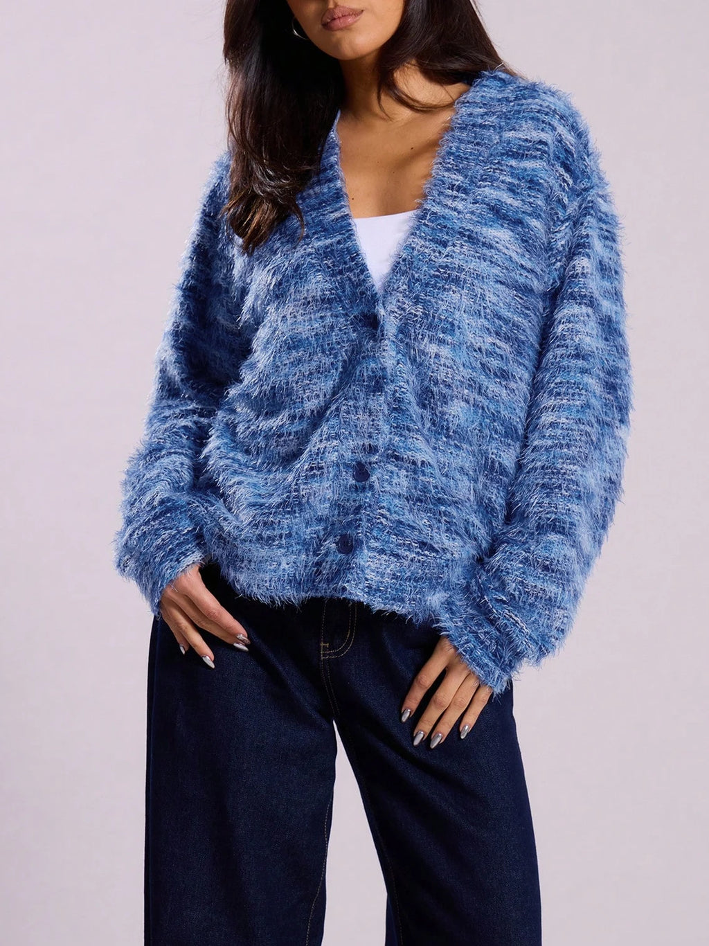 קרדיגן "פלאפי" עם כפתורים