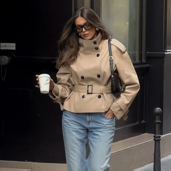 מעיל טראנץ' מכופתר